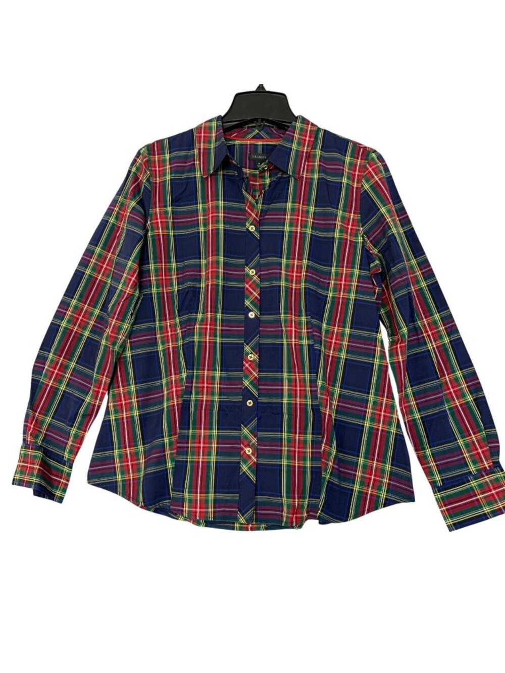 Talbots Women's 8 Plaid Button-Down Dress Shirt Multicolor Long Sleeve  P0983